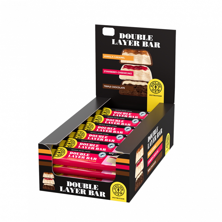 DOUBLELAYER  BAR 24x45g STRAWBERRY-CHEESECAKE
