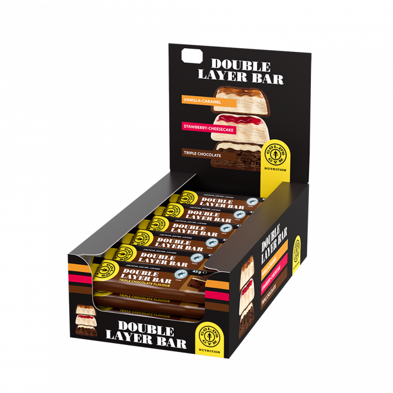 DOUBLELAYER  BAR 24x45g TRIPLE CHOCOLATE