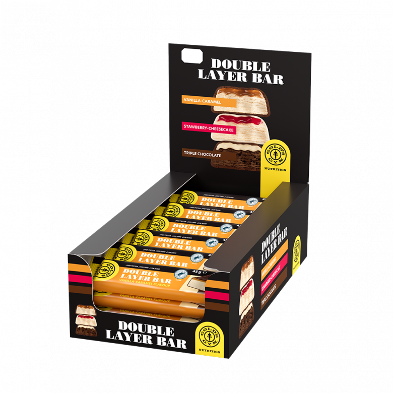 DOUBLELAYER  BAR 24x45g VANILLA-CARAMEL